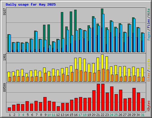 Daily usage for May 2025
