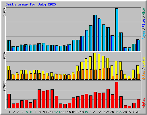 Daily usage for July 2025