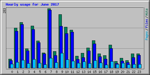 Hourly usage for June 2017