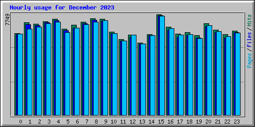 Hourly usage for December 2023