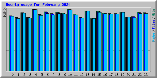Hourly usage for February 2024